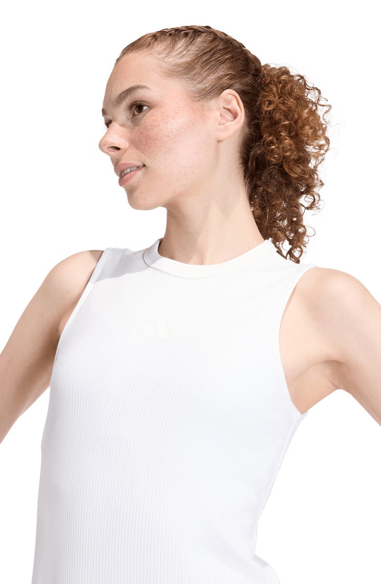 adidas Originals All SZN Rib Midi Tank Dress, Alternate, color, Off White