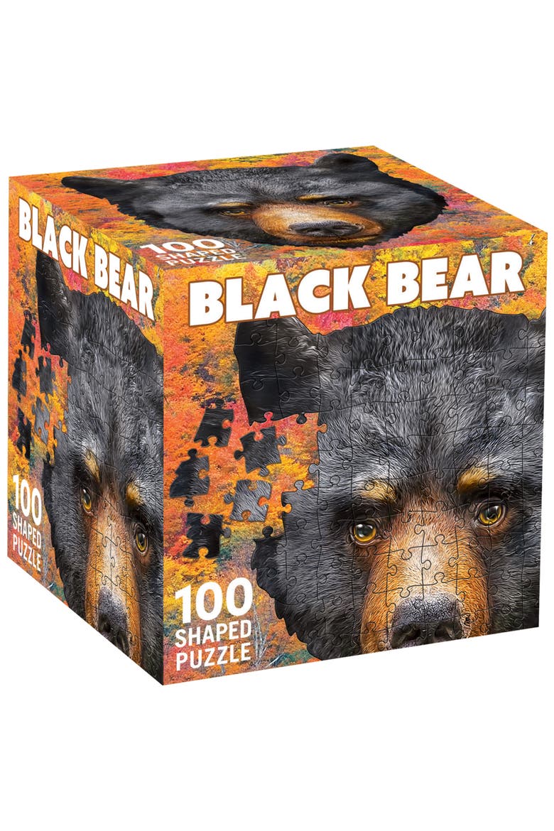 Black Bear 100 Piece Shaped Puzzle, Main, color, Multicolor