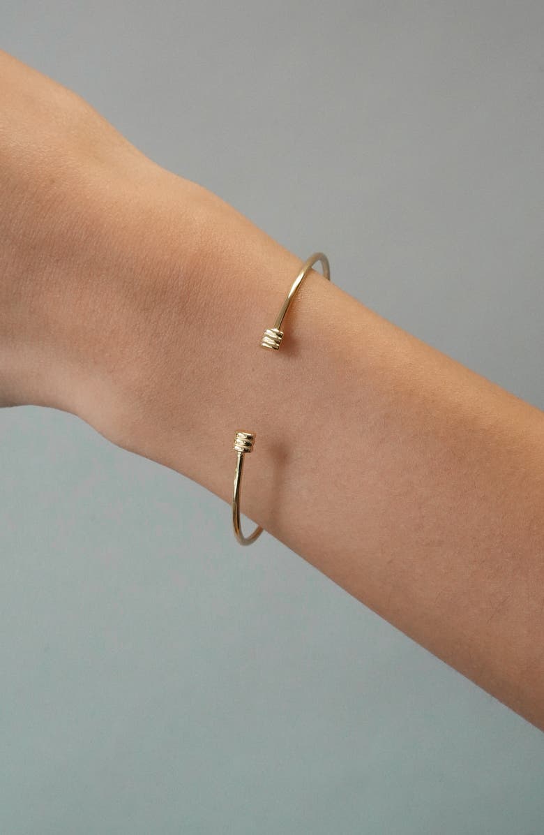 Argento Vivo Sterling Silver Flexible Rib Cuff Bracelet, Alternate, color, Gold