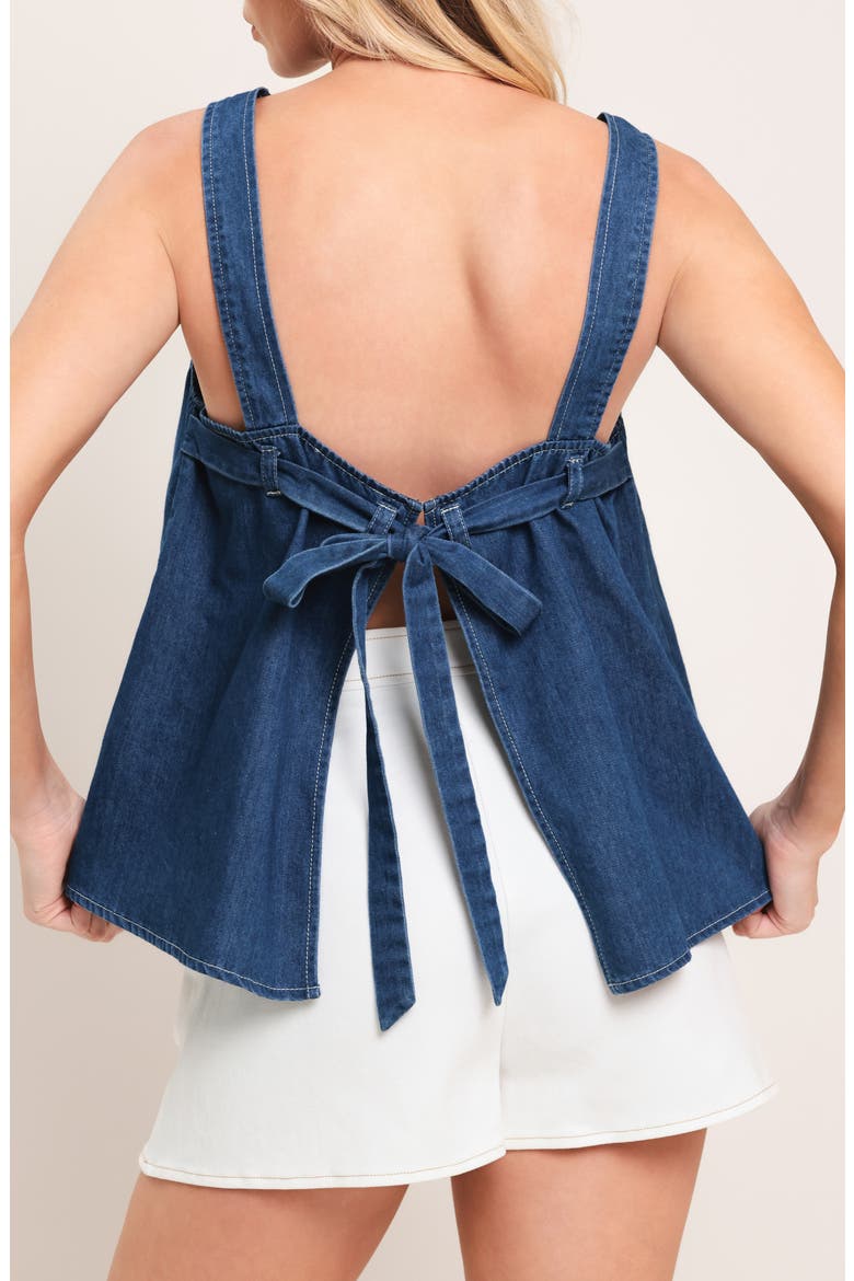 Open Back Sleeveless Cotton Top, Alternate, color, MEDIUM INDIGO