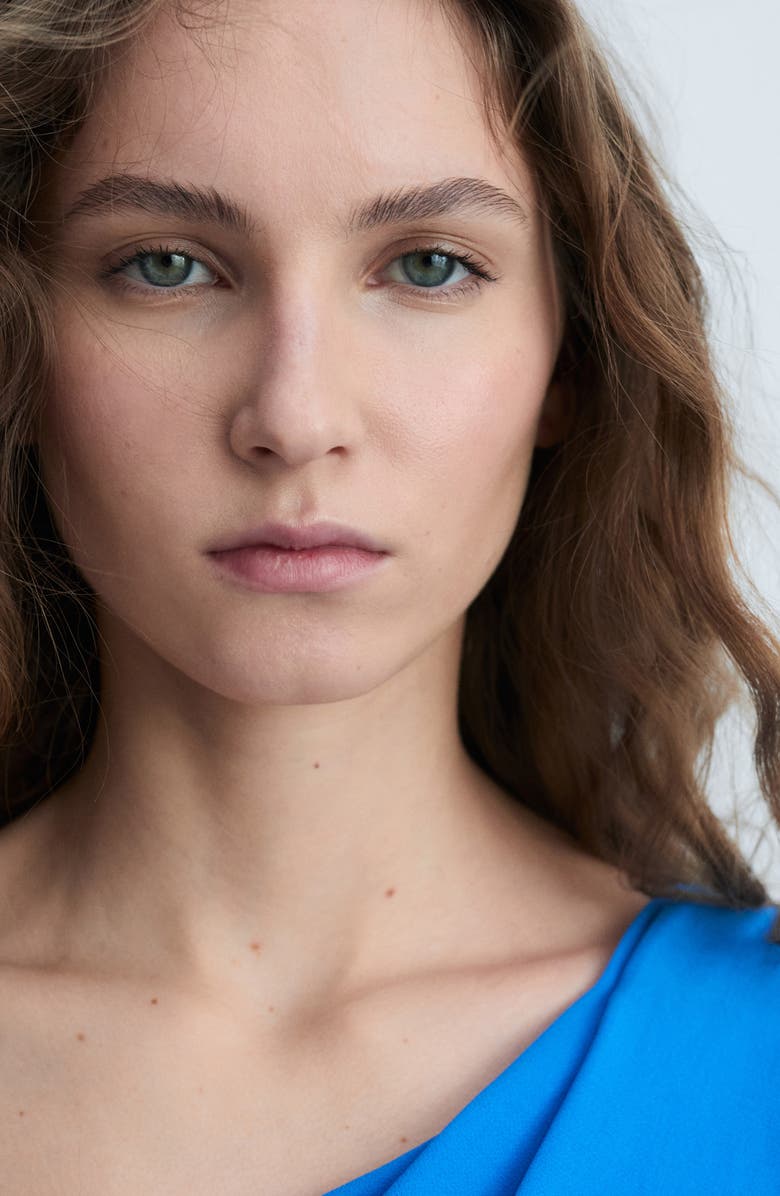 MANGO One-Shoulder Sheath Dress, Alternate, color, Blue