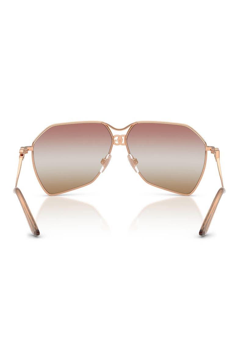 62mm Gradient Pilot Sunglasses, Alternate, color, ROSE GOLD / PINK BROWN