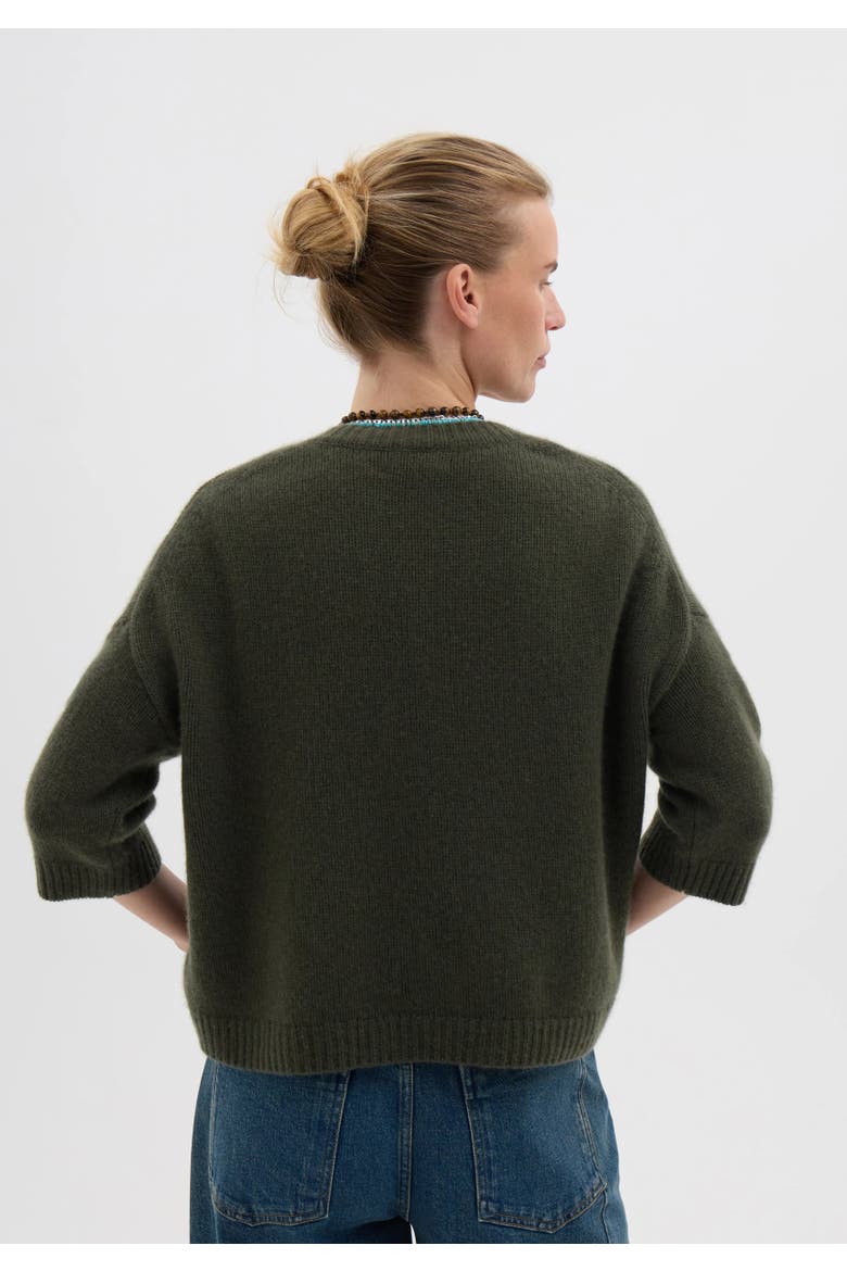 Cherrie Chunky Cashmere Top, Alternate, color, Khaki