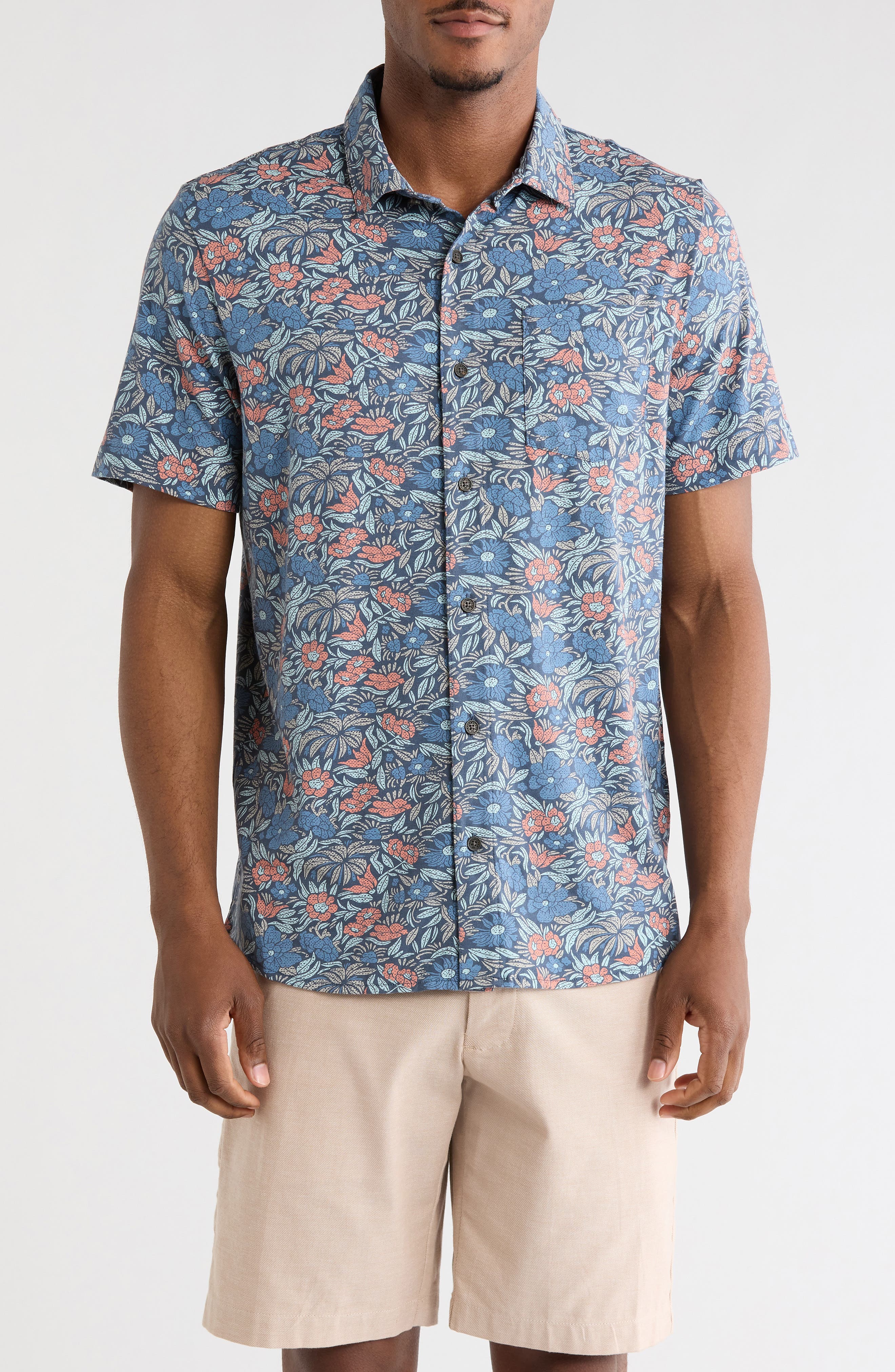 TravisMathew Day Cruise Short Sleeve Knit Button-Up Shirt