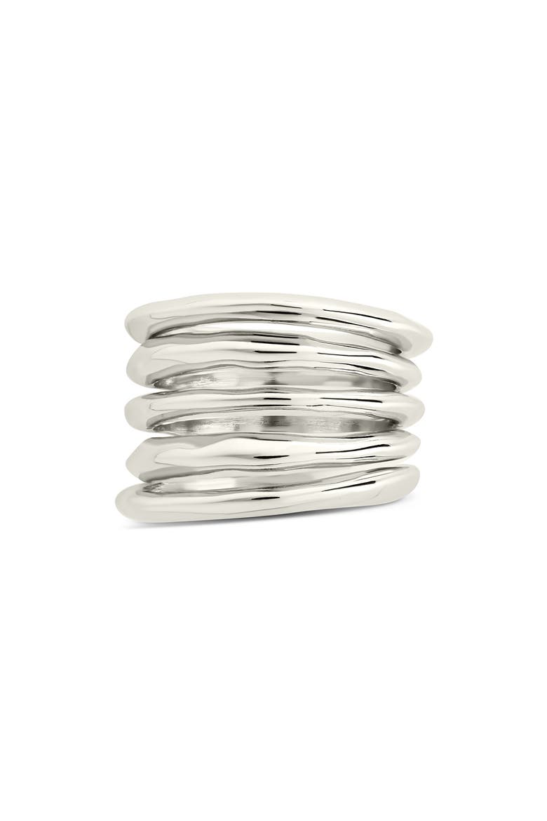 Faye Textured Layered Band Ring, Alternate, color, SILVER