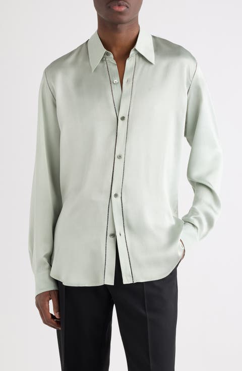 Carvies Silk Button-Up Shirt