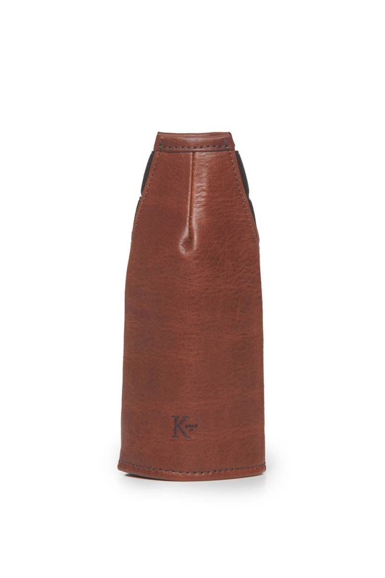 Dale Leather Beverage Coozie, Alternate, color, Chocolate