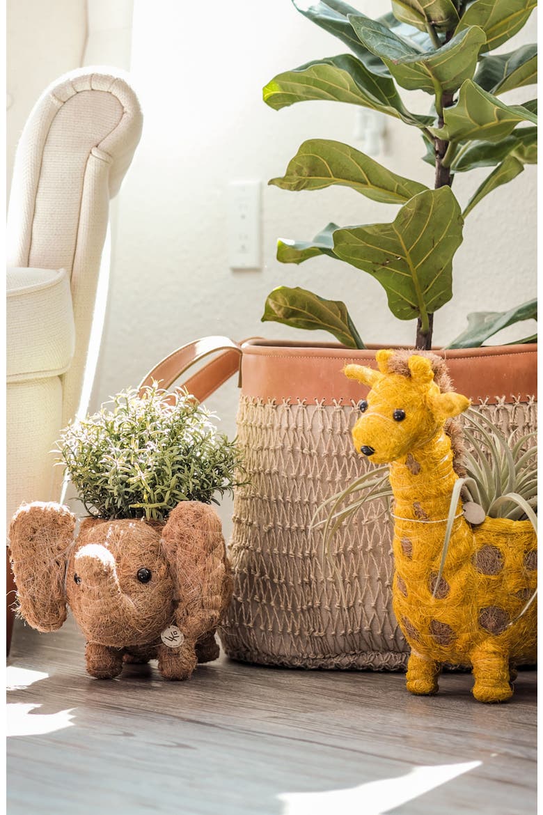 Safari Animal Coco Coir Planters, Alternate, color, Brown