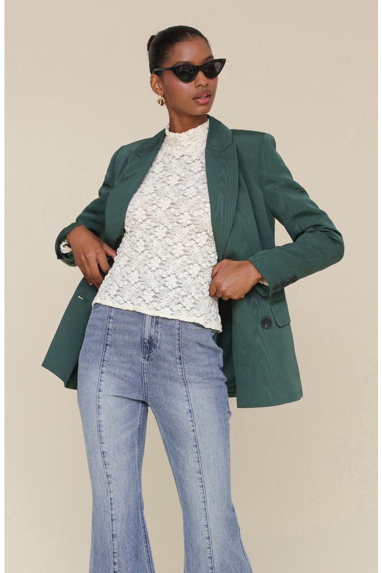 Lace Turtleneck Top, Alternate, color, CREAM