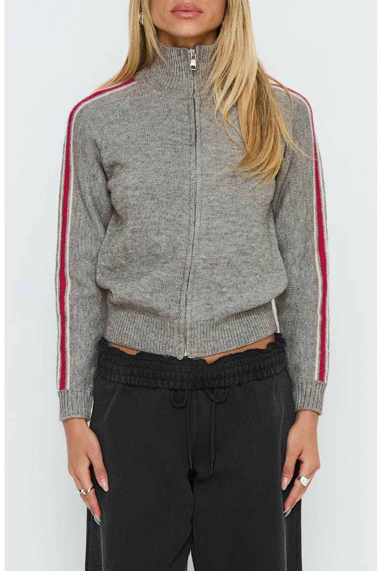 Caysey Front Zip Sweater, Main, color, GREY