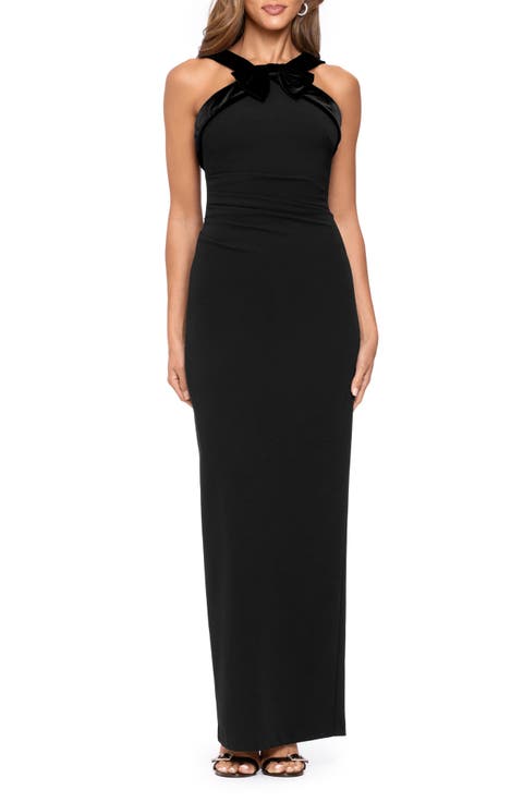Scuba Crepe Halter Gown
