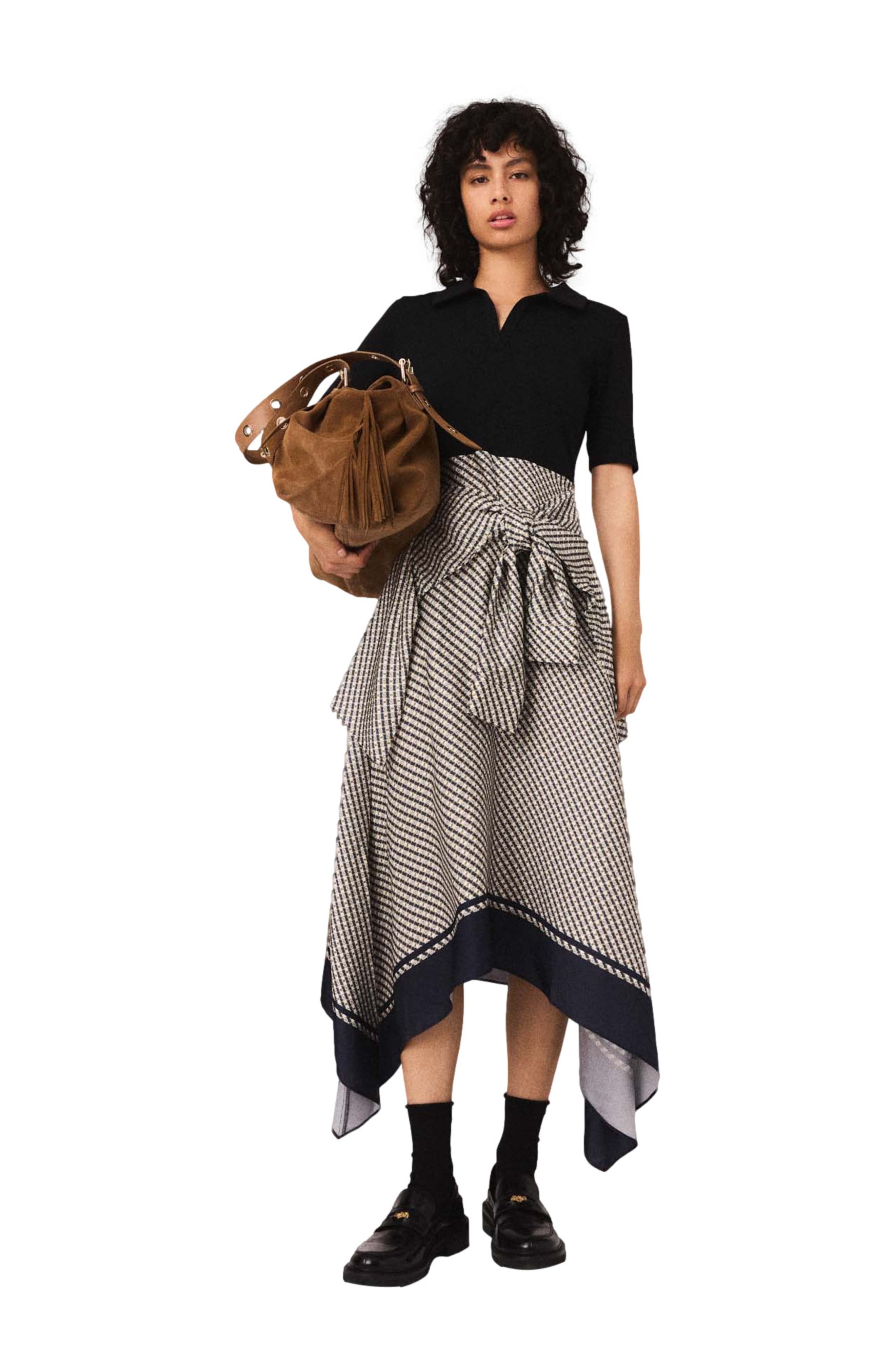 Printed two-tone dress