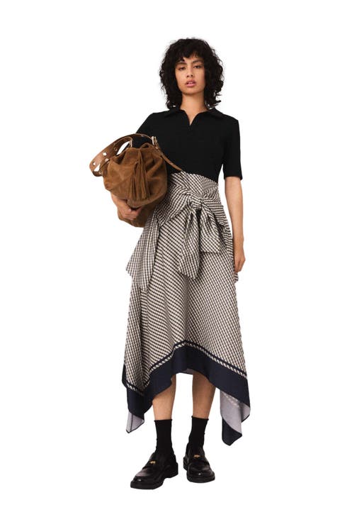 Printed two-tone dress