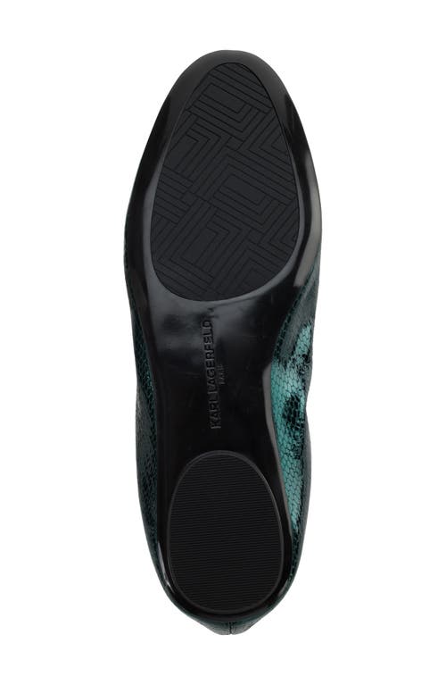 Karl Lagerfeld Paris Velma Snakeskin Embossed Ballet Flat