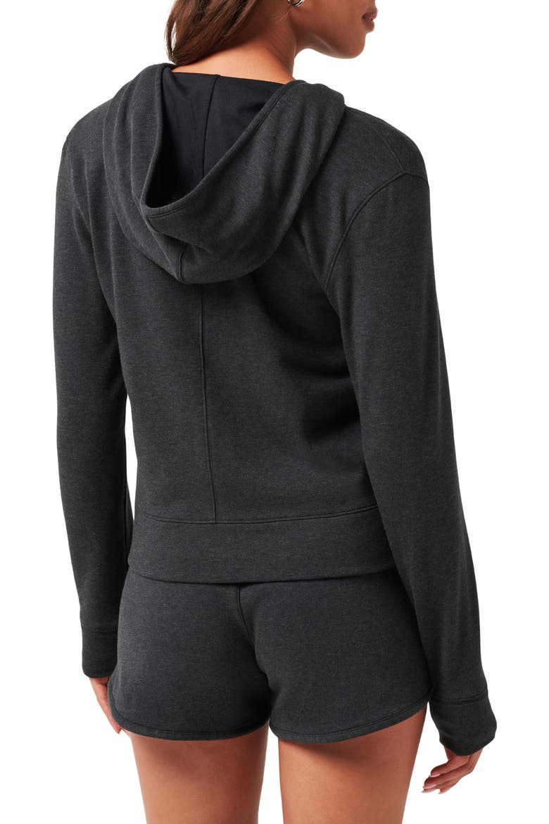 Cloud Zip Hoodie, Alternate, color, HEATHER BLACK