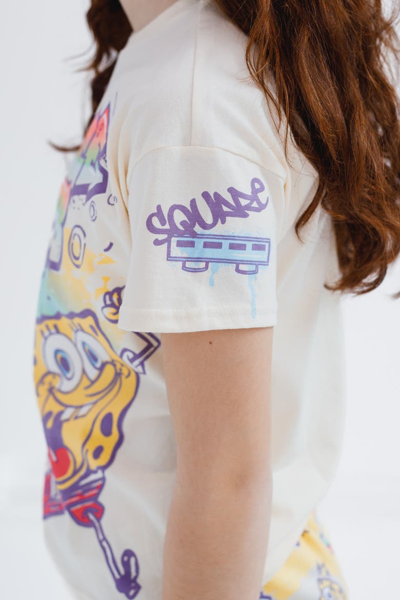 2-Piece Tee and Shorts Set, Alternate, color, SpongeBob Yellow Beige