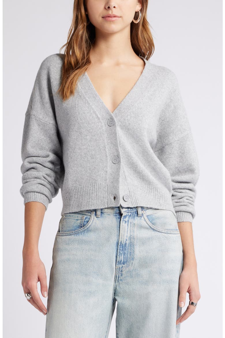 Crop Cardigan, Main, color, GREY HEATHER