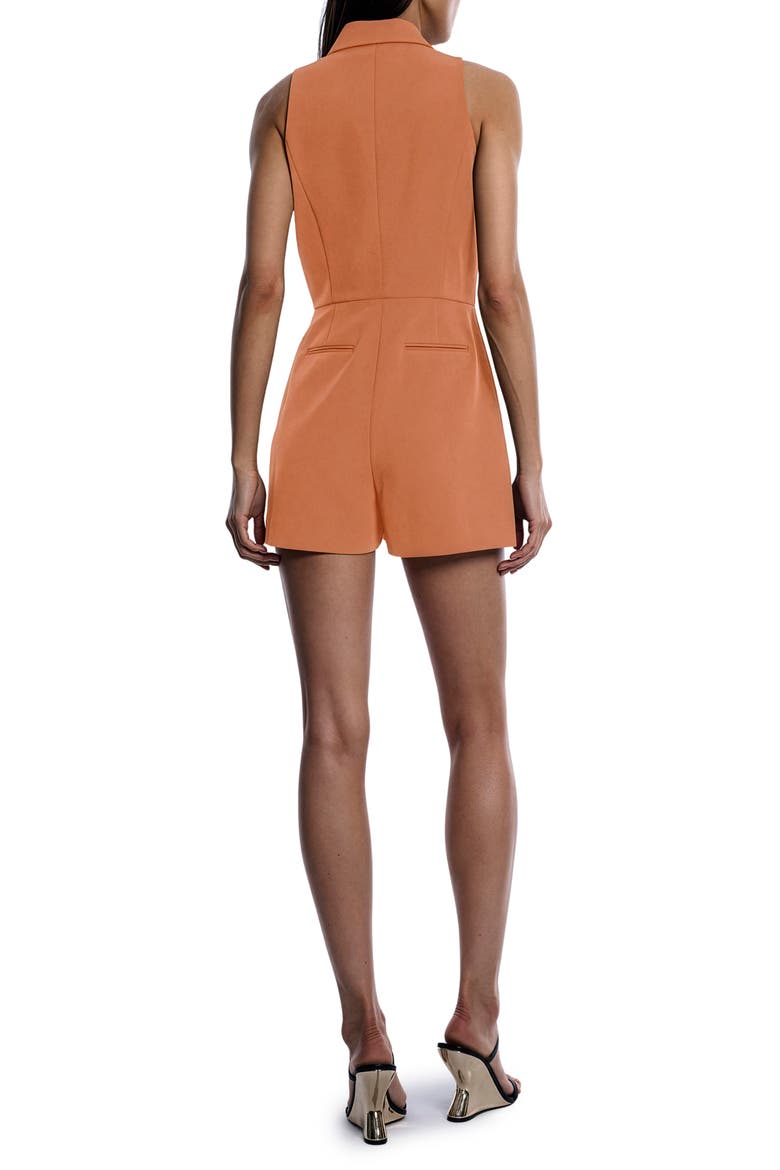 Tailored Sleeveless Romper, Alternate, color, APRICOT