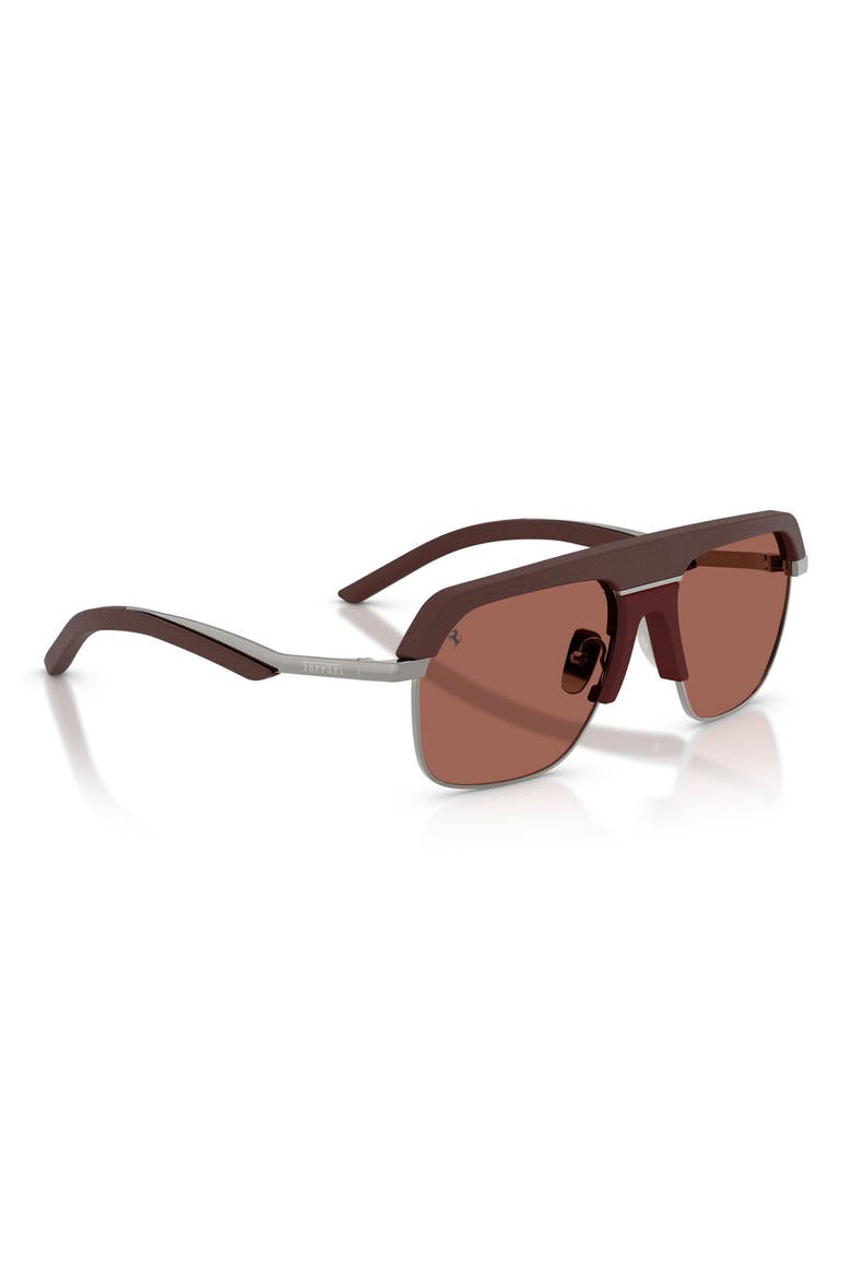 Gender Inclusive 56mm Polarized Pillow Sunglasses, Alternate, color, BURGUNDY / BROWN