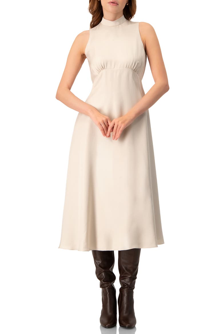 Sleeveless High Neck Midi Dress, Main, color, Ivory
