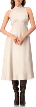 IVONNE Sleeveless High Neck Midi Dress