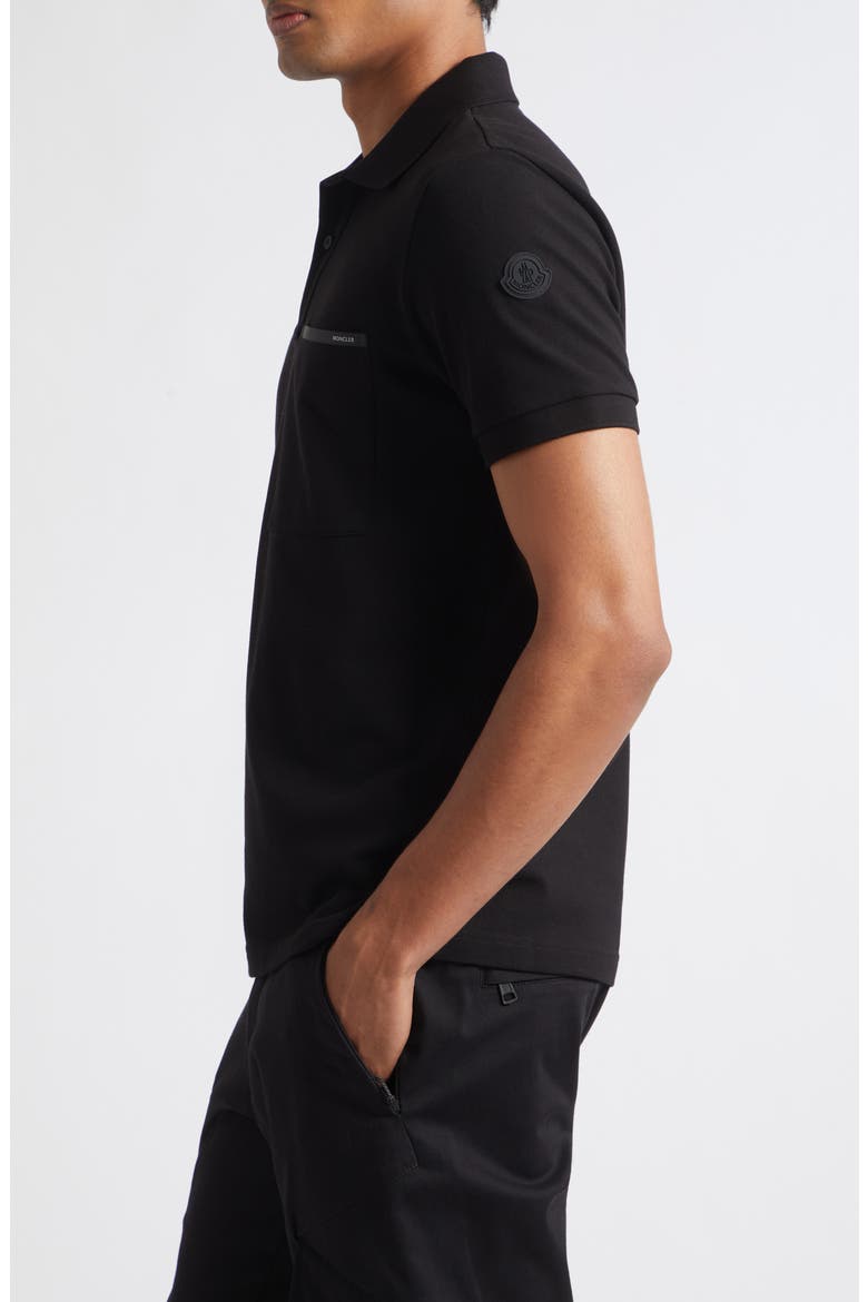 Cotton Polo, Alternate, color, BLACK
