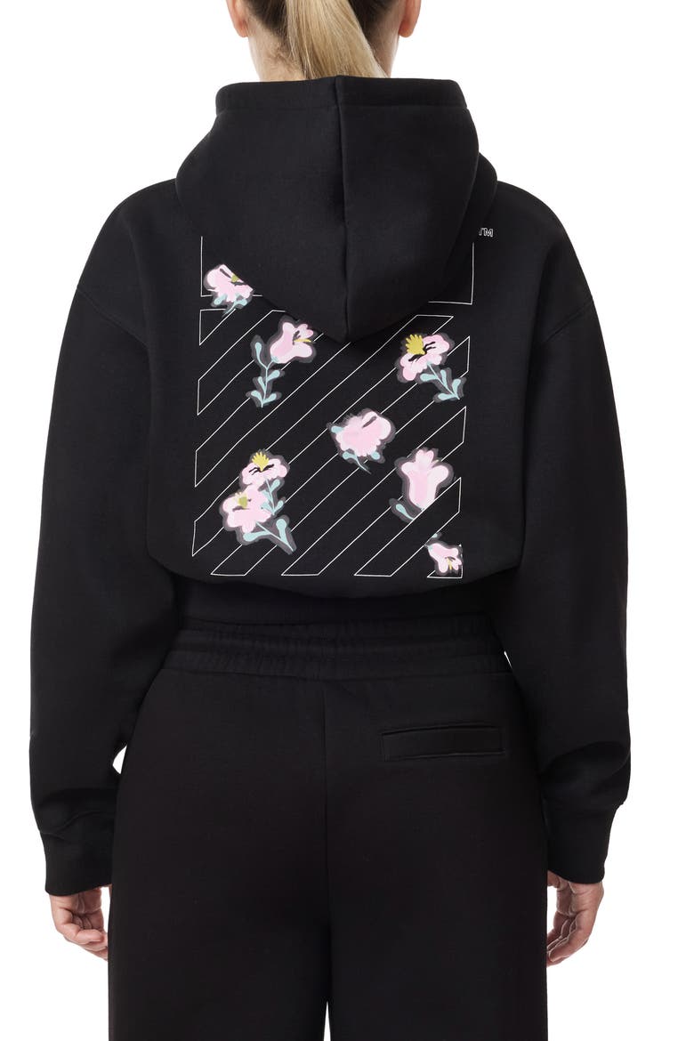 Graphic Crop Hoodie, Alternate, color, BLACK NIGHT