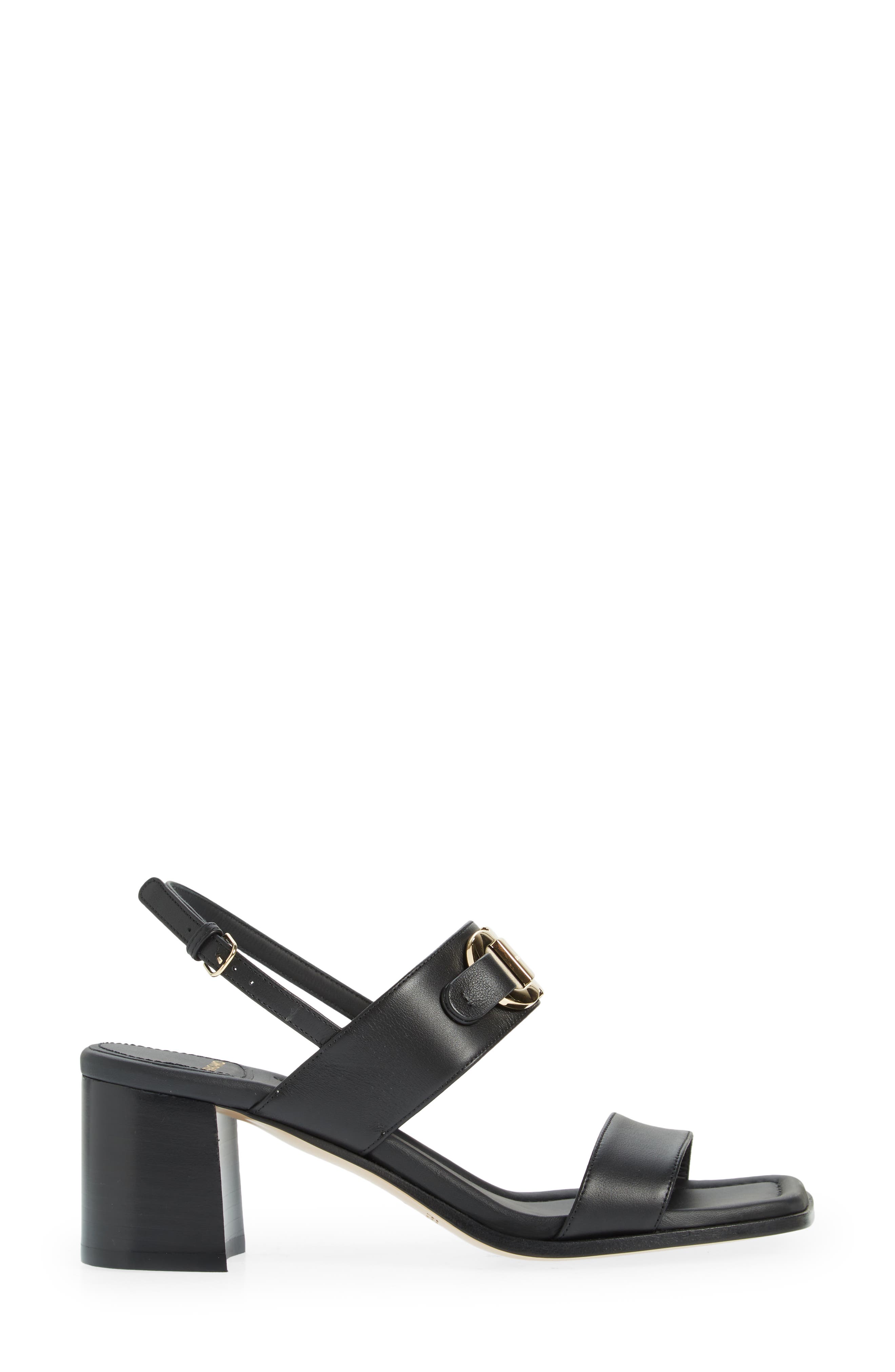 FERRAGAMO Lou Gancio Slingback Sandal, Alternate, color, Nero Nero Nero
