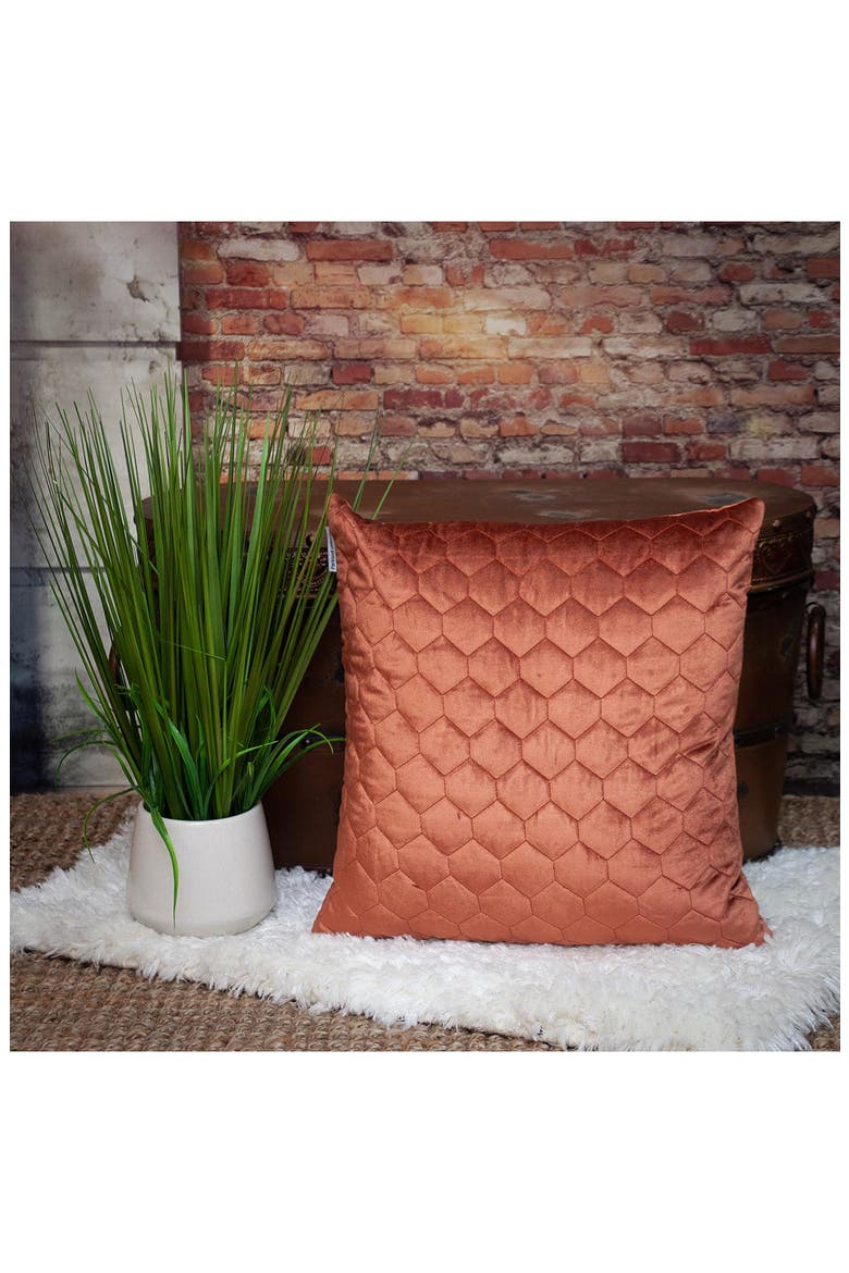 Bazyli Quilted Throw Pillow, Alternate, color, BURNT ORANGE