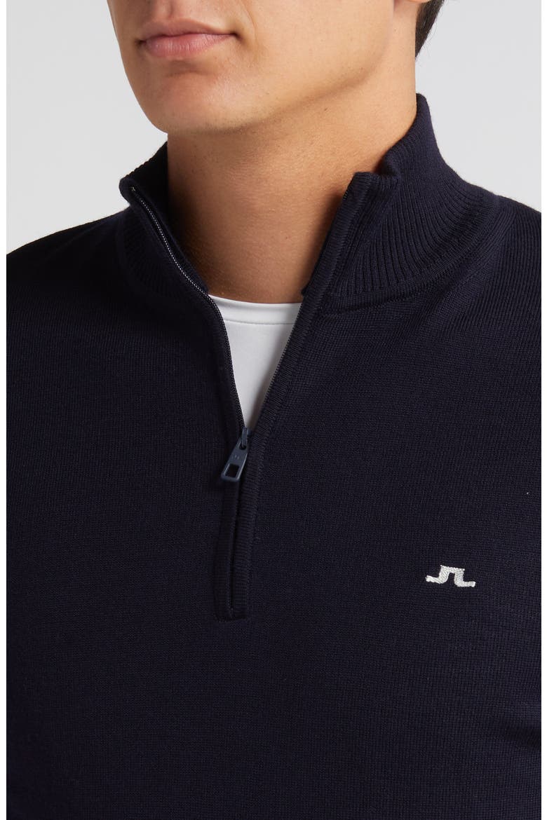 Kian Quarter Zip Wool Sweater, Alternate, color, JL NAVY