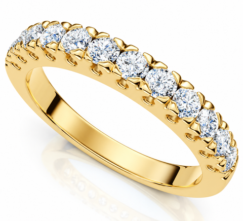 1/2ct Pave Diamond Wedding Anniversary Stackable Ring Gold Lab Grown