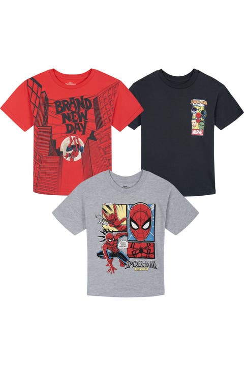 Spider-Man Boys' 3-Pack Short Sleeve T-Shirts