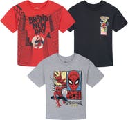 Marvel Spider-Man Boys' 3-Pack Short Sleeve T-Shirts