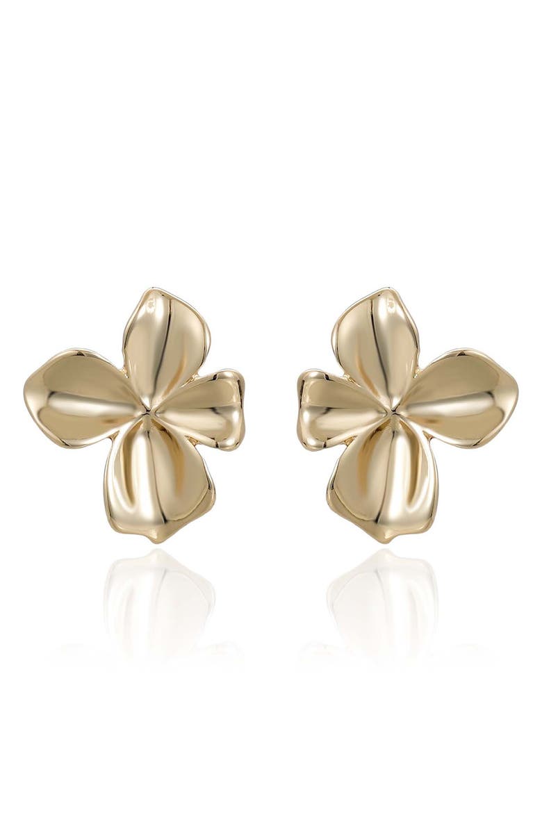 Ettika Flower Stud Earrings, Alternate, color, Gold