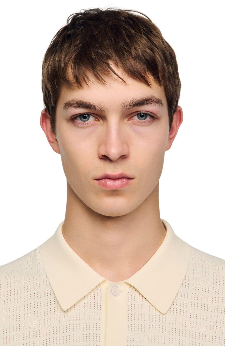 SANDRO Openwork shirt, Alternate, color, Ecru
