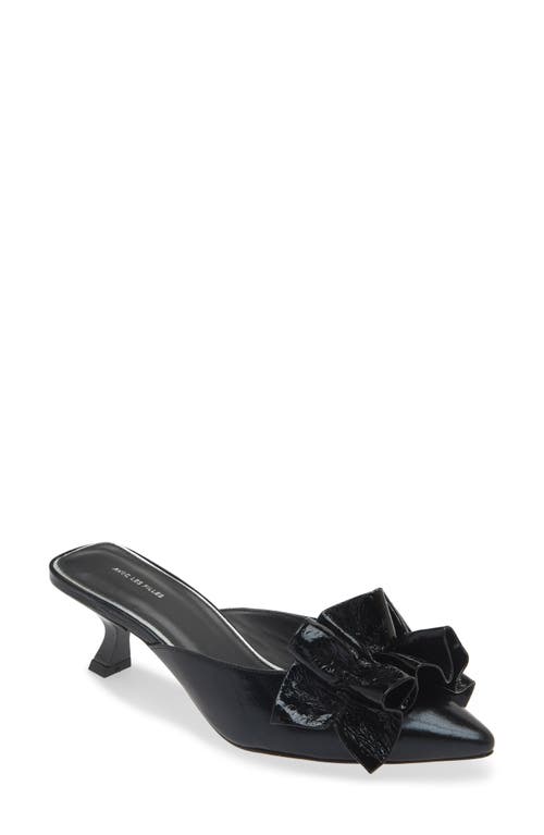 Avec Les Filles Bella Ruffle Kitten Heel Mule in Black 