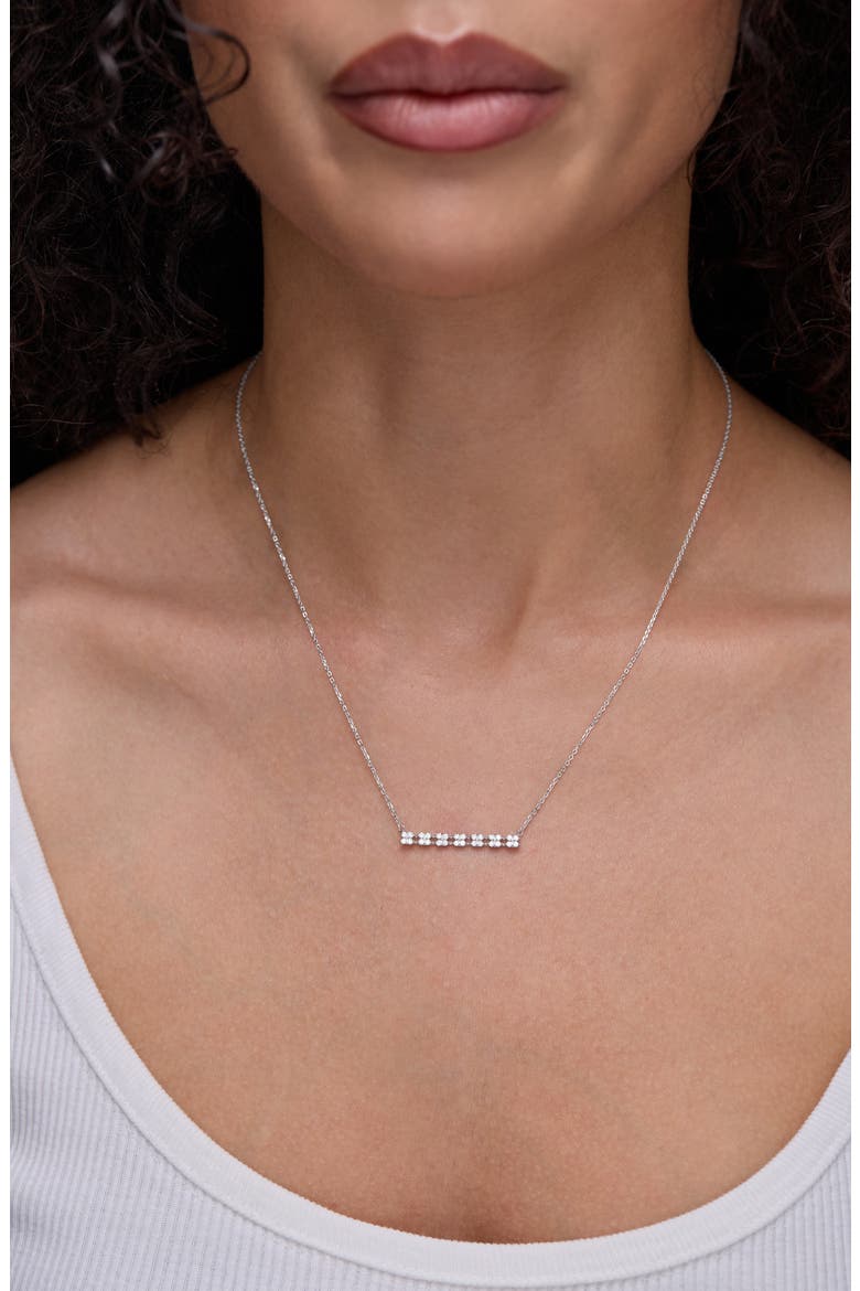 Audrey 18k Gold Diamond Bar Pendant Necklace, Alternate, color, 18KW