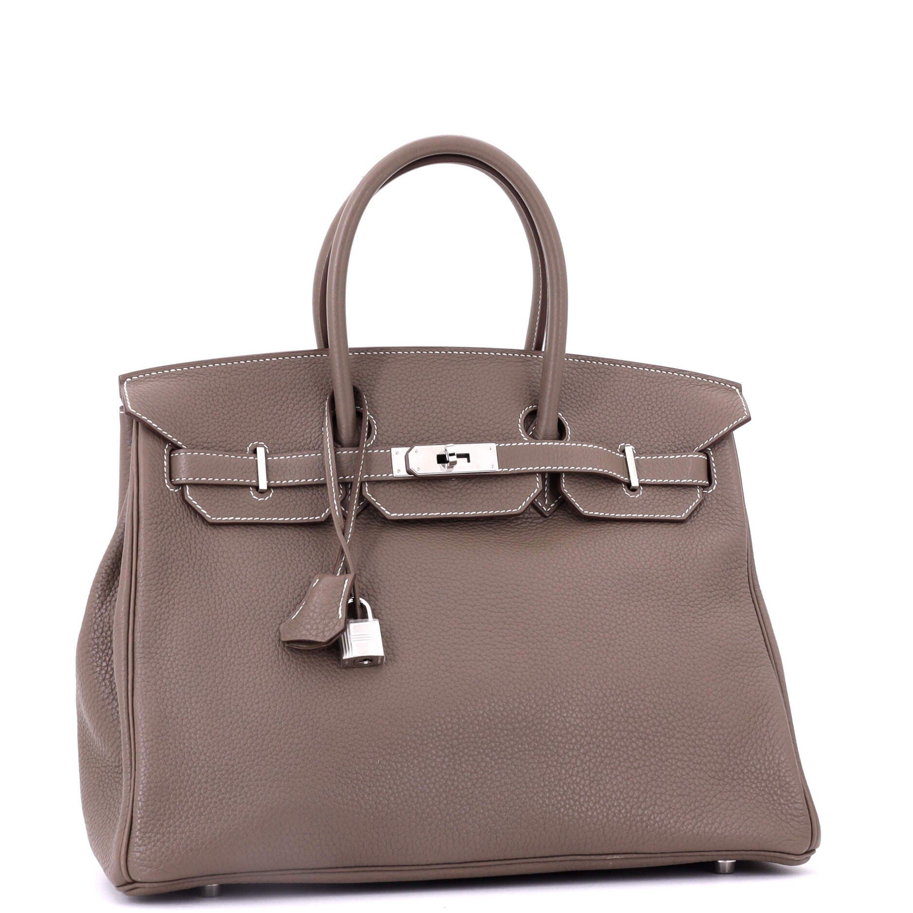 Pre-Owned Hermes Birkin Handbag Grey Clemence with Palladium Hardware 35, Alternate, color, Etoupe