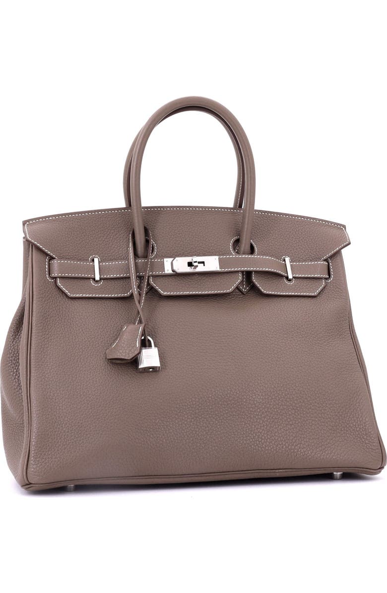 Pre-Owned Hermes Birkin Handbag Grey Clemence with Palladium Hardware 35, Alternate, color, Etoupe