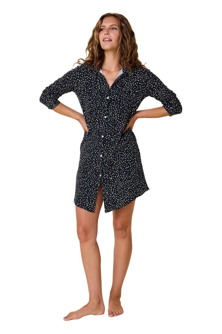 Pima Knit Night Shirt, Main, color, Confetti Dot Navy