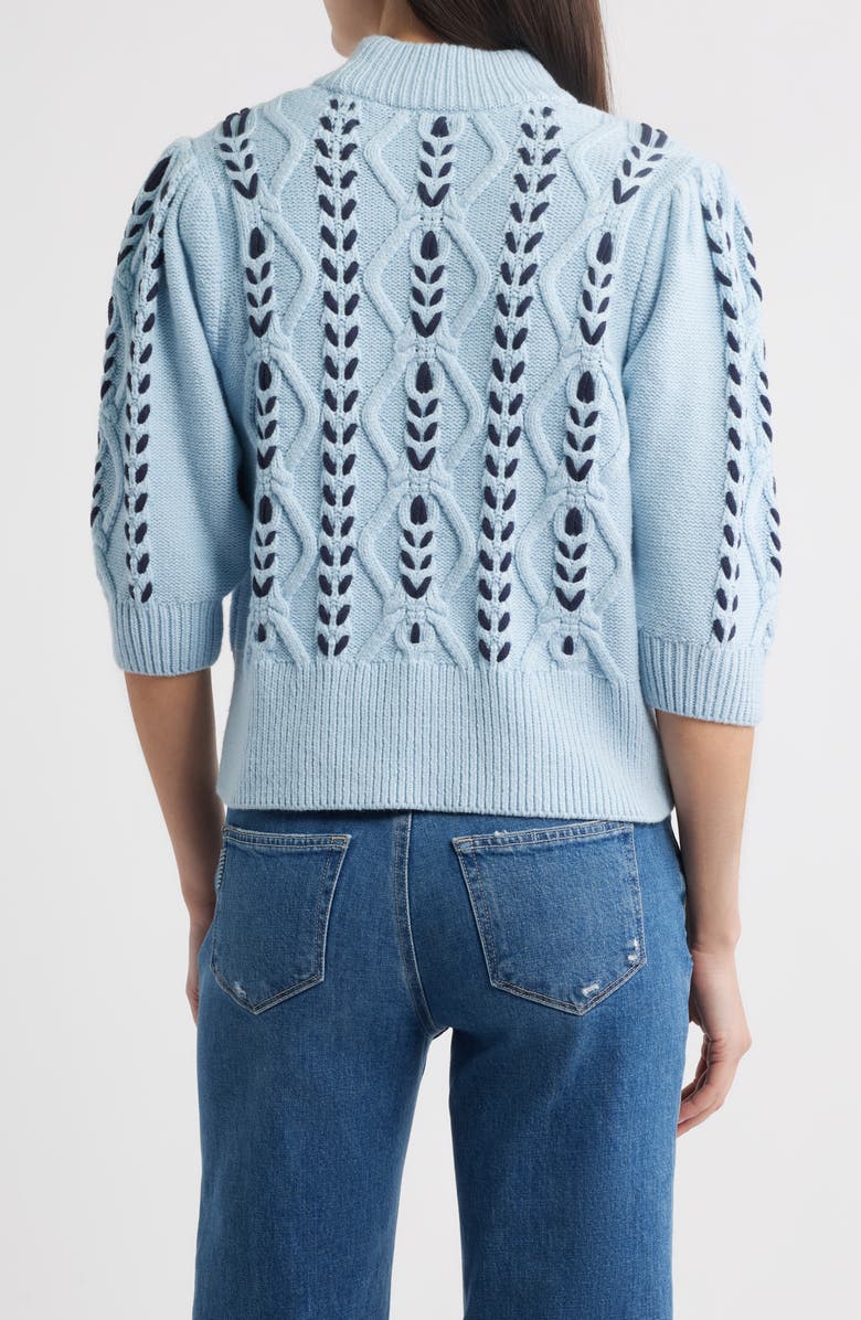 Rails Addy Cable Stitch Sweater, Alternate, color, Sky Navy Cables