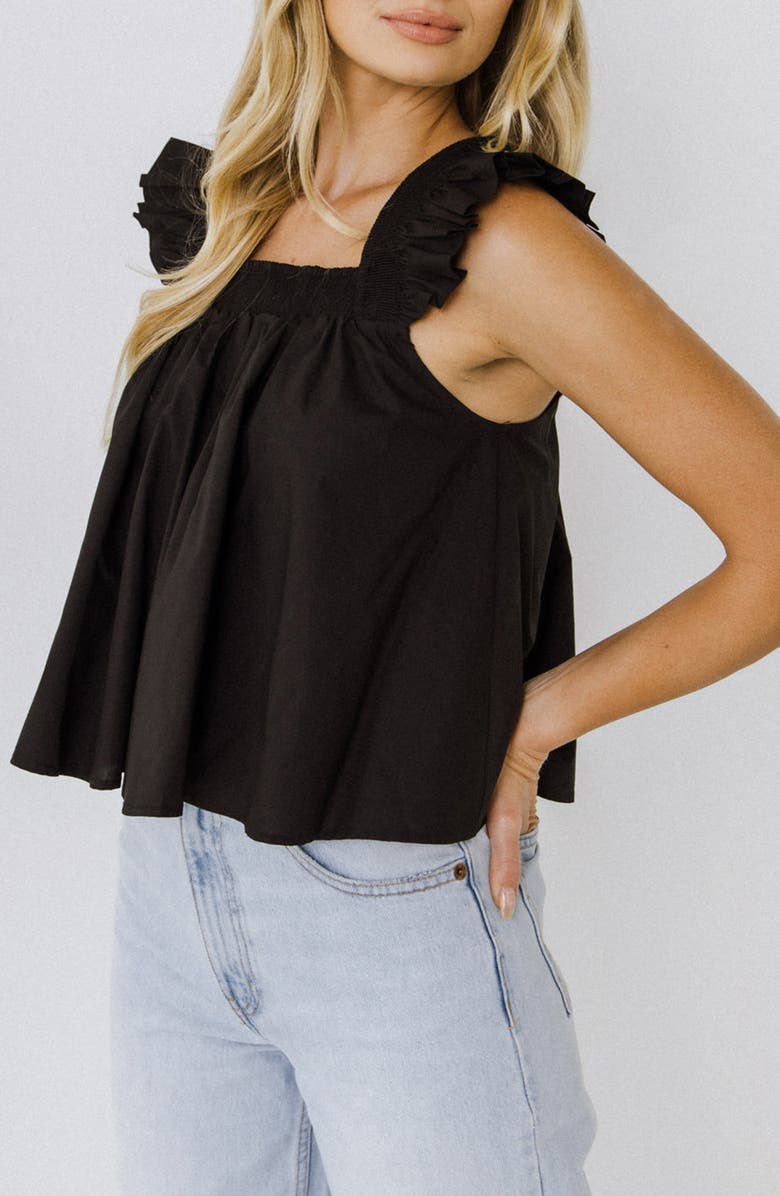 English Factory Ruffle Detail Cotton Tank, Alternate, color,