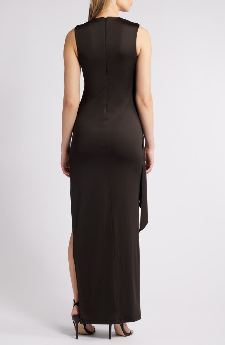 Black Halo Aruna Ruched & Draped Maxi Dress, Alternate, color,