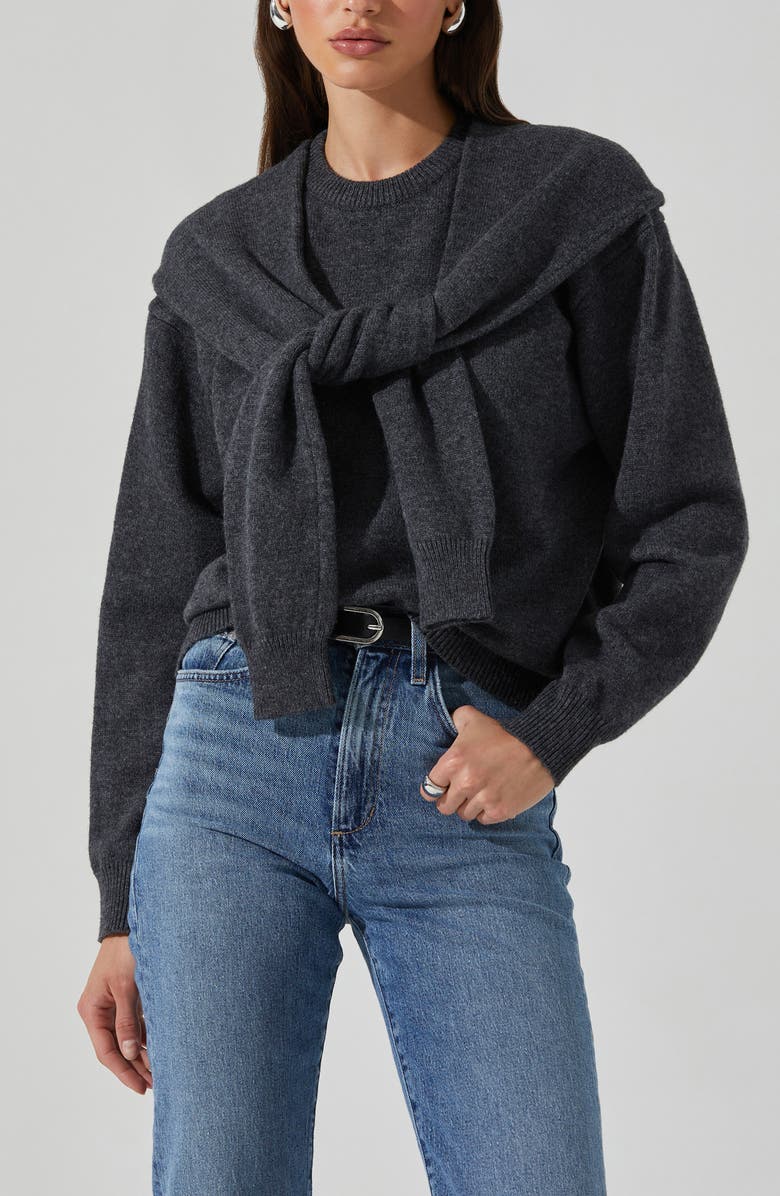 ASTR the Label Delrin Sweater, Alternate, color, Charcoal