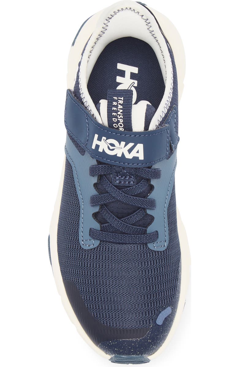 HOKA Kids' Transport Freedom Hiking Sneaker, Alternate, color, Varsity Navy / Alabaster