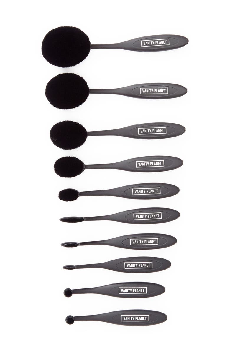 DAZZLEPRO Blend Party - Oval Makeup Brush Set - Black, Main, color, 