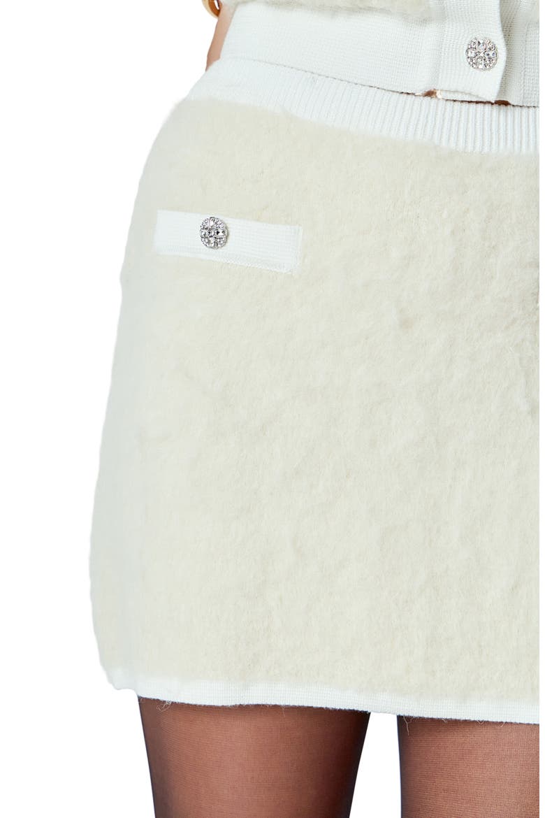 Textured Knit Miniskirt, Alternate, color, CREAM