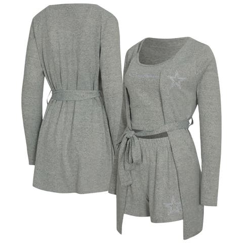 Women's Concepts Sport  Heather Gray Dallas Cowboys Rigor Tank, Short & Robe Set
