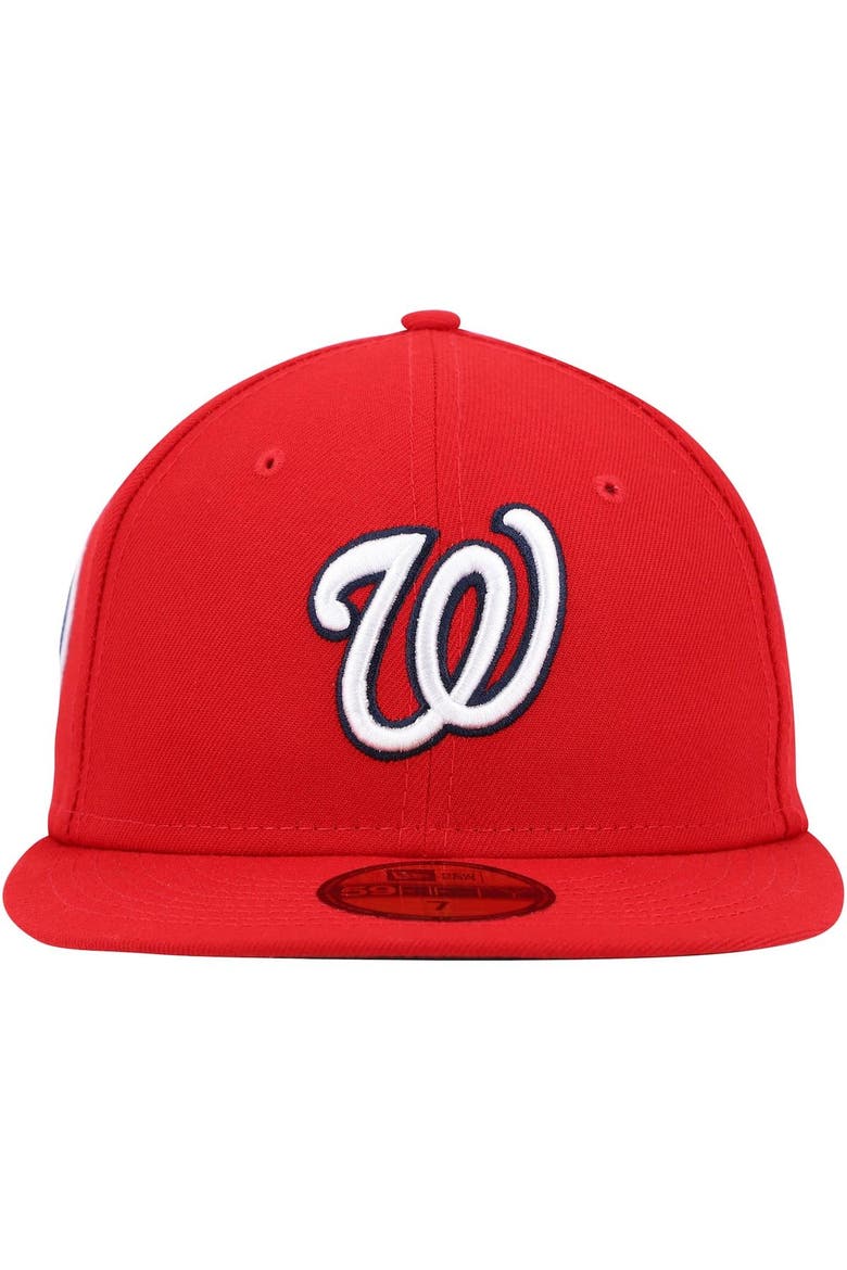 Men's New Era Red Washington Nationals 9/11 Memorial Side Patch 59FIFTY Fitted Hat, Alternate, color, Red