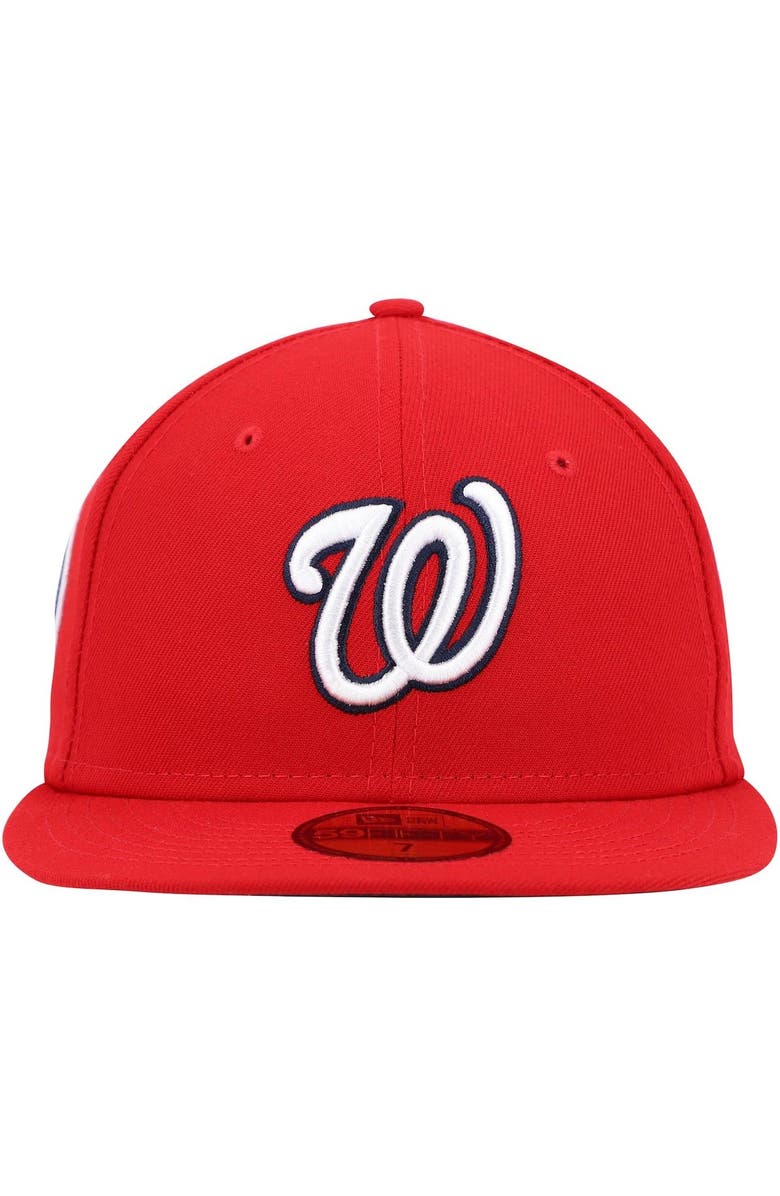 New Era Men's New Era Red Washington Nationals 9/11 Memorial Side Patch 59FIFTY Fitted Hat, Alternate, color, Red